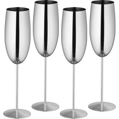 Relaxdays Set med 4 rostfria stålchampagneglas Relaxdays Set med 4 rostfria stålchampagneglas