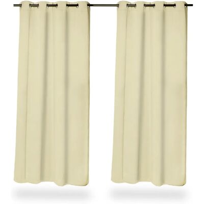 Relaxdays Modell - 2 Blackout Gardiner - 245x135 cm - Beige Relaxdays Modell - 2 Blackout Gardiner - 245x135 cm - Beige
