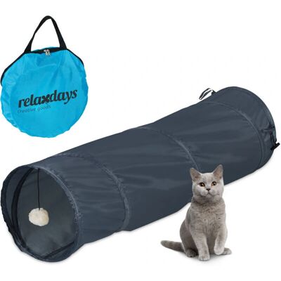 Relaxdays Tunnel per Gatti - Pieghevole, 88x25cm - Gioco Interattivo Relaxdays Tunnel per Gatti - Pieghevole, 88x25cm - Gioco Interattivo