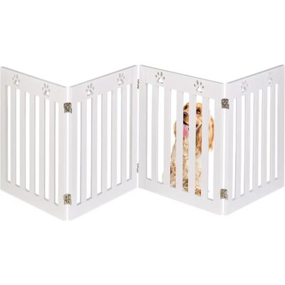 Relaxdays Barrera de Seguridad para Mascotas - Plegable, 60x204 cm, MDF, Blanco Relaxdays Barrera de Seguridad para Mascotas - Plegable, 60x204 cm, MDF, Blanco