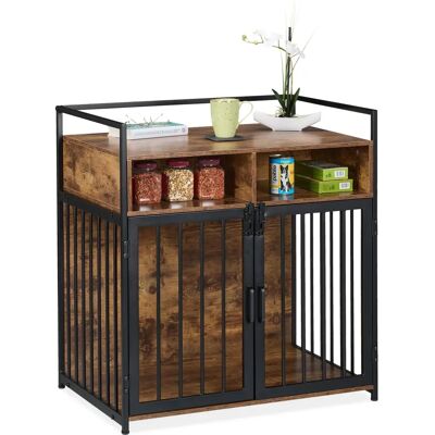 Relaxdays Wooden Pet Cage with Storage - Dog Enclosure Relaxdays Wooden Pet Cage with Storage - Dog Enclosure