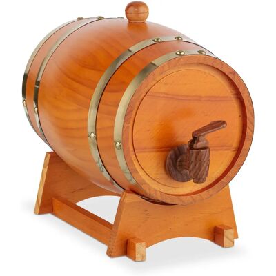 Barril de madera Relaxdays con grifo - 2,2L Whisky, Vino, Sidra Barril de madera Relaxdays con grifo - 2,2L Whisky, Vino, Sidra