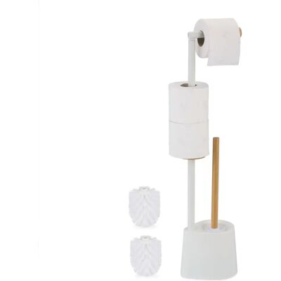 Relaxdays Bamboo and Steel Toilet Brush Holder - Bathroom Accessory Relaxdays Bamboo and Steel Toilet Brush Holder - Bathroom Accessory