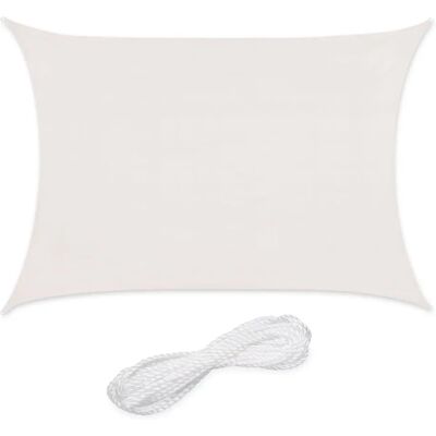 Relaxdays White Rectangular Sun Shade Sail - Sun Shade Sail for Garden, Balcony, Pool Relaxdays White Rectangular Sun Shade Sail - Sun Shade Sail for Garden, Balcony, Pool