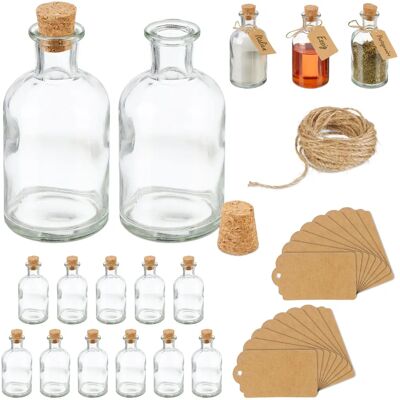 Relaxdays Set 16 Glass Bottles - 125 ml - Decor & Storage Relaxdays Set 16 Glass Bottles - 125 ml - Decor & Storage