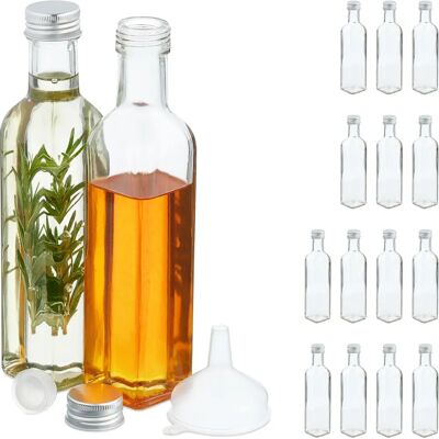 RELAXDAYS Set di Bottiglie di Vetro - 250 ml, 16 pezzi, Trasparente RELAXDAYS Set di Bottiglie di Vetro - 250 ml, 16 pezzi, Trasparente