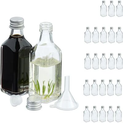 Relaxdays Set 25 Mini Bottiglie di Vetro - Per Liquori e Oli Relaxdays Set 25 Mini Bottiglie di Vetro - Per Liquori e Oli