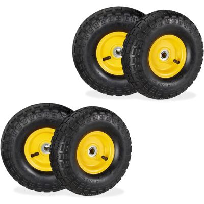 Relaxdays Steel Wheelset - 4.10/3.50-4 for Garden Carts Relaxdays Steel Wheelset - 4.10/3.50-4 for Garden Carts