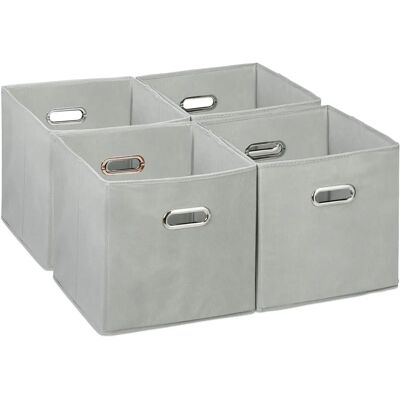 Relaxdays Ensemble de Boîtes de Rangement - 30x30x30 cm - Gris - Publicité Relaxdays Ensemble de Boîtes de Rangement - 30x30x30 cm - Gris - Publicité