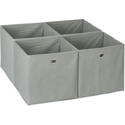 RELAXDAYS Aufbewahrungsboxen Set 4 Faltbare Stoff, 30x30x30cm, Grau RELAXDAYS Aufbewahrungsboxen Set 4 Faltbare Stoff, 30x30x30cm, Grau