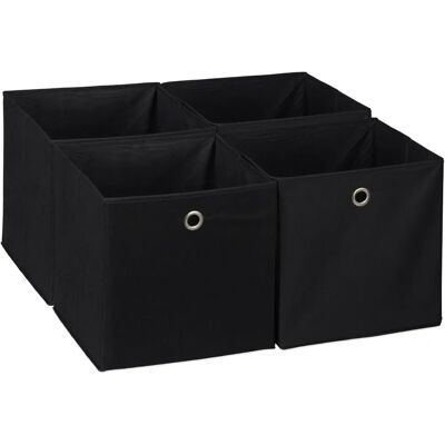 Relaxdays Aufbewahrungsboxen-Set - 30x30x30 cm - Faltbar, Schwarz Relaxdays Aufbewahrungsboxen-Set - 30x30x30 cm - Faltbar, Schwarz
