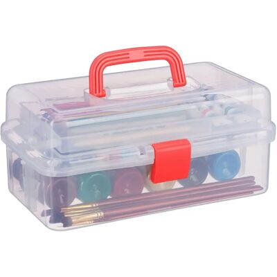 Relaxdays Plastic Organizer - 9 Compartments, Rood Relaxdays Plastic Organizer - 9 Compartments, Rood
