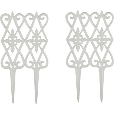 Relaxdays Vit Trädgårdsstaket Set - 2 Dekorativa Järnpaneler - Trädgårdsgränser Relaxdays Vit Trädgårdsstaket Set - 2 Dekorativa Järnpaneler - Trädgårdsgränser