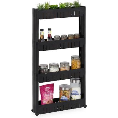 Relaxdays Opbergtrolley - Smalle 4-planken plastic kar Relaxdays Opbergtrolley - Smalle 4-planken plastic kar