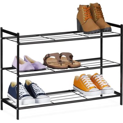 RELAXDAYS Zapatero de Metal Negro - 3 Estantes, 9 Pares - 50x70x26cm RELAXDAYS Zapatero de Metal Negro - 3 Estantes, 9 Pares - 50x70x26cm