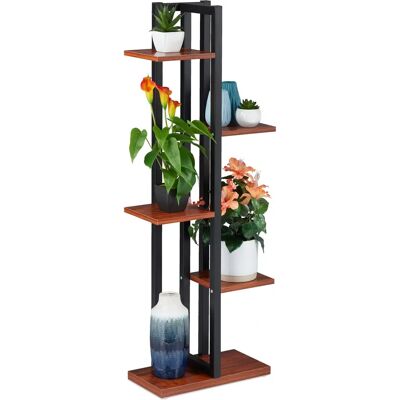 Étagère à Plantes RELAXDAYS - Acier & MDF - 117x43x22cm - Marron Foncé - Type de Plante - Publicité Étagère à Plantes RELAXDAYS - Acier & MDF - 117x43x22cm - Marron Foncé - Type de Plante - Publicité