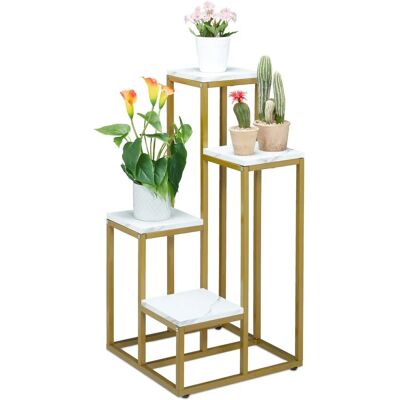 Relaxdays Support pour Plantes - Design Moderne en Acier Doré et Marbre Relaxdays Support pour Plantes - Design Moderne en Acier Doré et Marbre