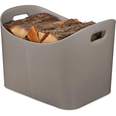 Relaxdays Cesto Porta Legna - Versatile, Similpelle, Manici Relaxdays Cesto Porta Legna - Versatile, Similpelle, Manici