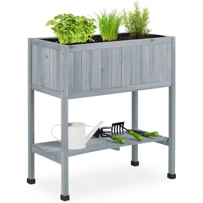 Relaxdays Wooden Elevated Garden Bed - 80.5x74x38 cm - Garden Bed for Balcony & Terrace Relaxdays Wooden Elevated Garden Bed - 80.5x74x38 cm - Garden Bed for Balcony & Terrace