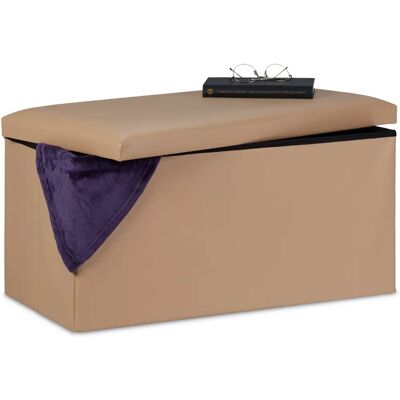 Panca contenitore Relaxdays - Similpelle, Pieghevole, Seduta imbottita - Beige Panca contenitore Relaxdays - Similpelle, Pieghevole, Seduta imbottita - Beige
