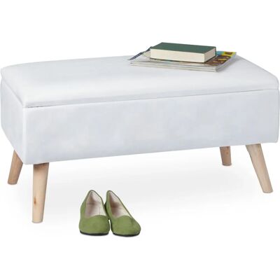 Relaxdays Banc de Rangement - Revêtement Velours - 40L - Pieds en bois - Polyvalent Relaxdays Banc de Rangement - Revêtement Velours - 40L - Pieds en bois - Polyvalent
