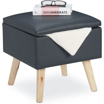 RELAXDAYS Stauraum-Polsterhocker - 40x40x40cm - Dunkelgrau RELAXDAYS Stauraum-Polsterhocker - 40x40x40cm - Dunkelgrau