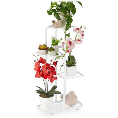 Relaxdays Pflanzenregal - Weiß - 81x44x24.5 cm Relaxdays Pflanzenregal - Weiß - 81x44x24.5 cm