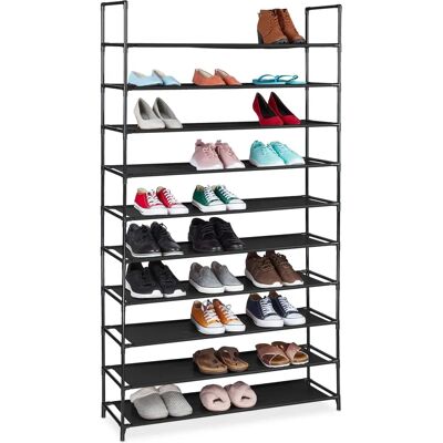 Relaxdays Shoe Rack XXL - 10 Shelves - Holds 50 Pairs Relaxdays Shoe Rack XXL - 10 Shelves - Holds 50 Pairs