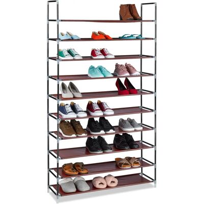 Relaxdays - Zapatero - Estantes en Tela, 10 Niveles, Burdeos Relaxdays - Zapatero - Estantes en Tela, 10 Niveles, Burdeos