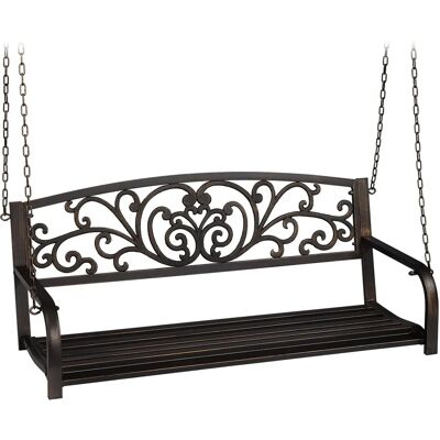 RELAXDAYS Garden Swing Bench - Vintage Metal 2-Seater, Weatherproof RELAXDAYS Garden Swing Bench - Vintage Metal 2-Seater, Weatherproof