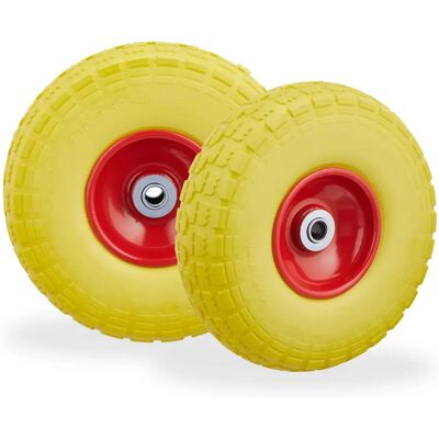 Relaxdays 2 Räder für Wagen - Pannensichere Gummireifen, 26cm, Max 150kg Relaxdays 2 Räder für Wagen - Pannensichere Gummireifen, 26cm, Max 150kg