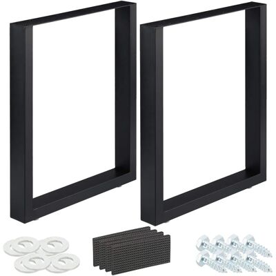 Relaxdays - Set aus 2 Industrielle Metall-Tischbeine - 60x72cm - Schwarz Relaxdays - Set aus 2 Industrielle Metall-Tischbeine - 60x72cm - Schwarz