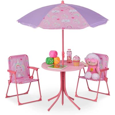Set di Mobili per Giardino Bambini - Unicorno Rosa Set di Mobili per Giardino Bambini - Unicorno Rosa
