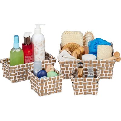 Relaxdays Ensemble de 4 Panier de Rangement Salle de Bain Design Tressé - Panier de Rangement - Publicité Relaxdays Ensemble de 4 Panier de Rangement Salle de Bain Design Tressé - Panier de Rangement - Publicité