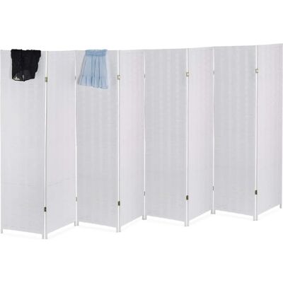 RELAXDAYS Divisor de ambientes Blanco - Mampara de 8 Paneles RELAXDAYS Divisor de ambientes Blanco - Mampara de 8 Paneles
