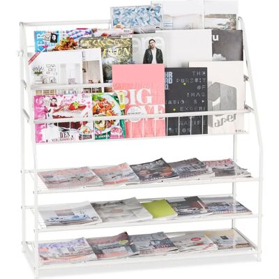 Relaxdays Modell 4052025899066 Weiß Metall Regal - Aufbewahrungsregal für Zeitschriften und Bücher Relaxdays Modell 4052025899066 Weiß Metall Regal - Aufbewahrungsregal für Zeitschriften und Bücher