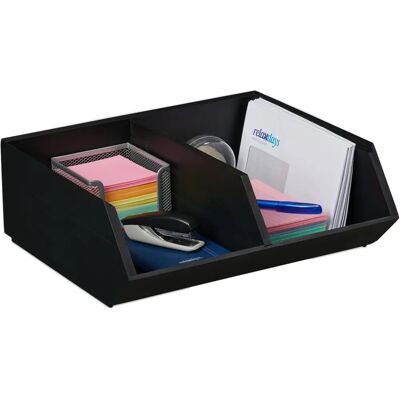 Relaxdays Bamboe Bureau Organizer - Stapelbaar - Meerdere Vakken Relaxdays Bamboe Bureau Organizer - Stapelbaar - Meerdere Vakken