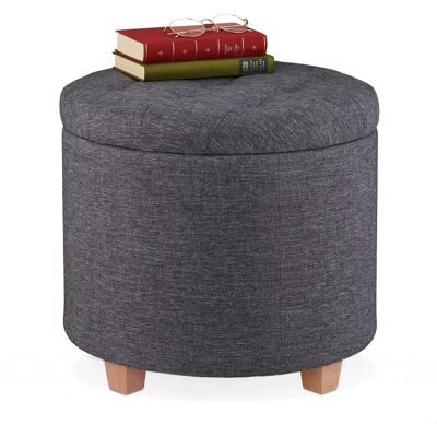 Relaxdays Runder Stauraumhocker - Grau Relaxdays Runder Stauraumhocker - Grau