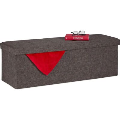 Relaxdays Storage Bench - 130L Capacity, Foldable, Padded, Removable Dividers Relaxdays Storage Bench - 130L Capacity, Foldable, Padded, Removable Dividers