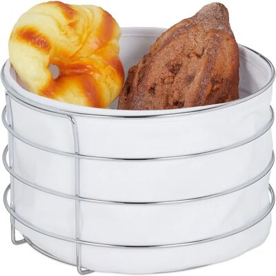 Relaxdays Panera Metal, with Fabric Lining, Modern Bread Basket, Stainless Steel, 15x24 cm, White - Bread Basket Relaxdays Panera Metal, with Fabric Lining, Modern Bread Basket, Stainless Steel, 15x24 cm, White - Bread Basket