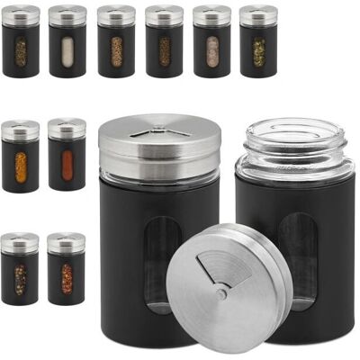 Relaxdays - 10034261_46 - 90 ml - Preto - frascos especiarias Relaxdays - 10034261_46 - 90 ml - Preto - frascos especiarias