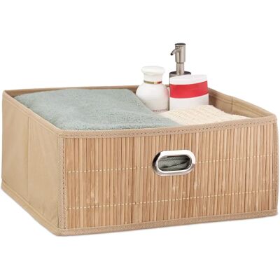 Relaxdays Caja de almacenamiento en bambú - Plegable 14x31x31 cm - Natural Relaxdays Caja de almacenamiento en bambú - Plegable 14x31x31 cm - Natural