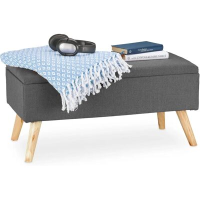 Relaxdays Stauraumbank - Bequemer Stoffbezug & Holz Relaxdays Stauraumbank - Bequemer Stoffbezug & Holz