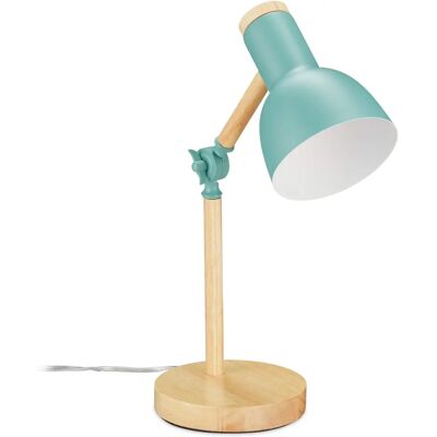 Relaxdays Holz & Metall Verstellbare Schreibtischlampe - E27 - Grün Relaxdays Holz & Metall Verstellbare Schreibtischlampe - E27 - Grün
