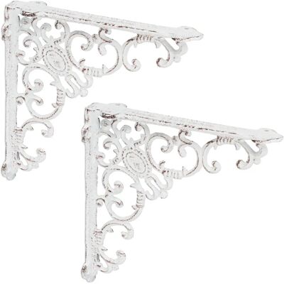 Relaxdays White Baroque Shelf Supports - Shelf Brackets Relaxdays White Baroque Shelf Supports - Shelf Brackets