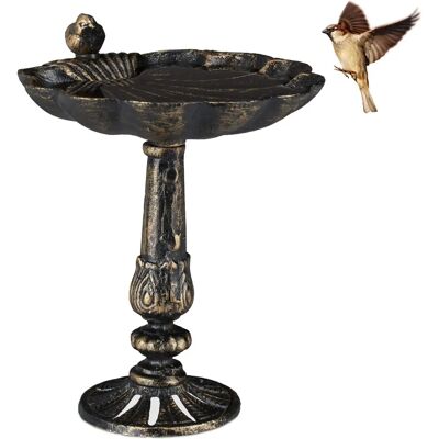 Relaxdays Bronzen Gietijzeren Vogelvoeder - Tuindecoratie Relaxdays Bronzen Gietijzeren Vogelvoeder - Tuindecoratie