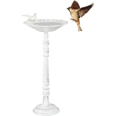 Relaxdays Vogelbad - 40 cm Wit - Tuindecoratie - Vogelaccessoires Relaxdays Vogelbad - 40 cm Wit - Tuindecoratie - Vogelaccessoires