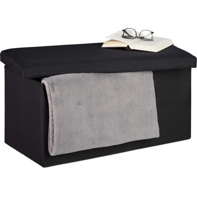 Relaxdays Storage Bench with Lid – Black, 84L, Padded Seat Relaxdays Storage Bench with Lid – Black, 84L, Padded Seat