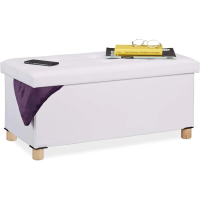 Relaxdays Aufbewahrungsbank - Kunstleder, Gepolstert - 60L Relaxdays Aufbewahrungsbank - Kunstleder, Gepolstert - 60L
