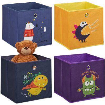 Relaxdays Scatole Organizer per Giocattoli - Multicolore, Set da 4 Relaxdays Scatole Organizer per Giocattoli - Multicolore, Set da 4